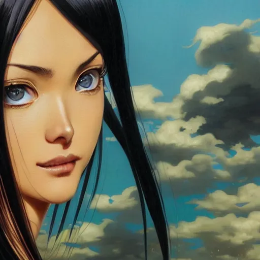 Prompt: highly detailed vfx portrait of nico robin by eiichiro oda!!!, stephen bliss, greg rutkowski, loish, rhads, beeple, makoto shinkai, tom bagshaw, alphonse mucha, sharp focus, art by artgerm and greg rutkowski, stanley kubrick, backlit, harsh overhead sunlight, detailed blue eyes!!,