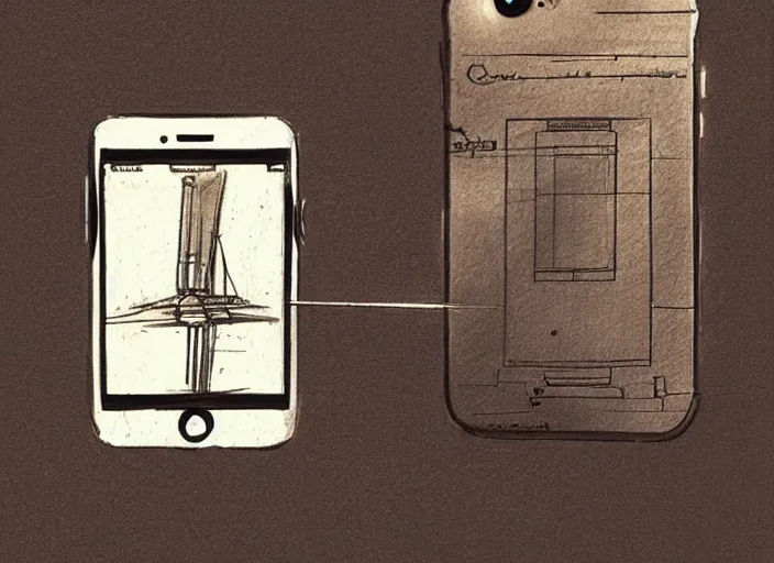 Image similar to iphone engineering sketch by leonardo davinci
