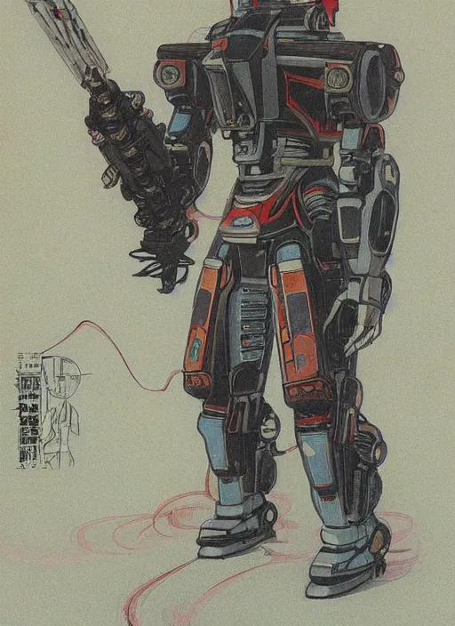 Prompt: full body concept art of a mech space samurai with jet pack and thin mech wings, hovers above ground, dust swirls under him, realistic, cinematic, atmospheric, sci - fi movie character, cctane render, by moebius, alphonse mucha, roger deakins, masamune shirow