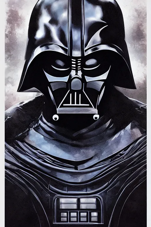 Image similar to portrait of Olaf Scholtz as Darth Vader by artgerm and Craig Mullins, James Jean, Andrey Ryabovichev, Mark Simonetti and Peter Morbacher 16k