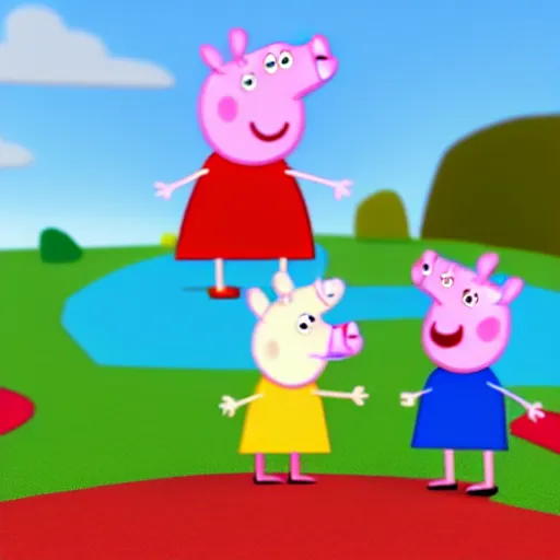 Image similar to a 3 d version of peppa pig, cgi, ultra high quality, 8 k