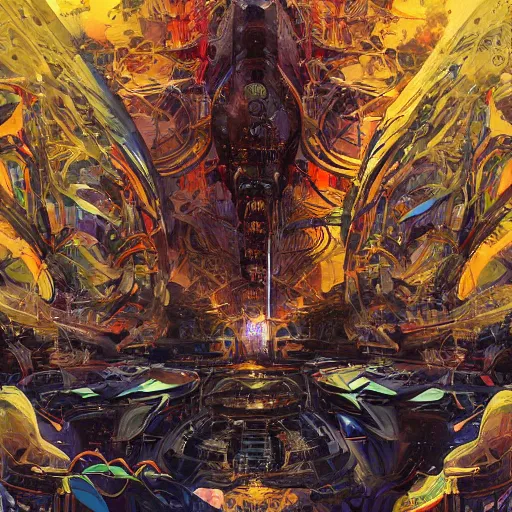 Image similar to art by android jones, syd mead, and john stephens