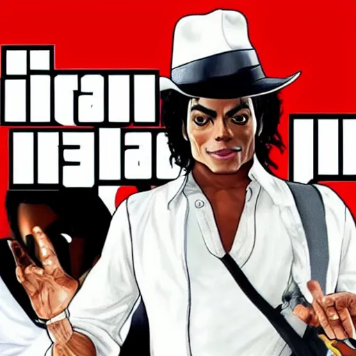 Image similar to michael jackson as a gta v cover art