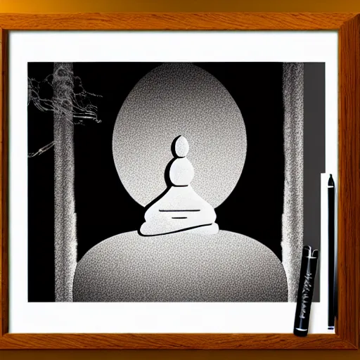 Image similar to zen, ink, elegant