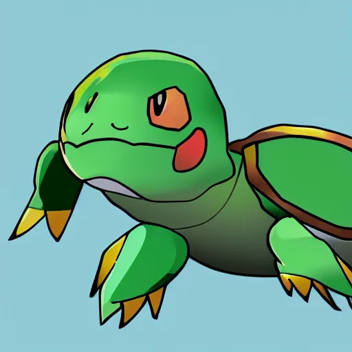 Image similar to illustration of an new pokemon inspired by an turtle