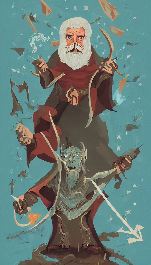 Image similar to powerful wizard, dungeons and dragons by simon kennedy, studio muti