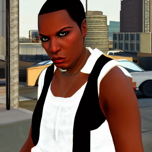 Prompt: gay Black woman as a GTA 6 character