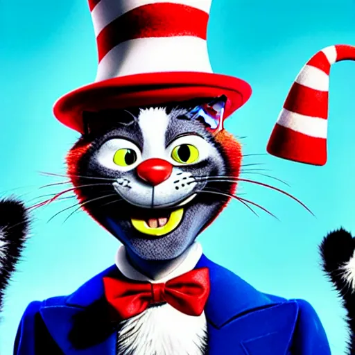 Prompt: bob odenkirk as cat in the hat from the movie cat in the hat. still from movie, 4 k,