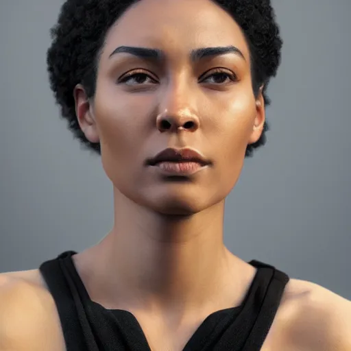 Image similar to hyperrealistic portrait of beautiful, mixed race woman, aged 3 5, photo realistic, dynamic lighting, artstation, very detailed face, 4 k, award winning