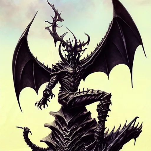 Image similar to flying black dragon, d & d, fantasy, greg rutkowski, frank frazetta, alexandre chaudret, boris vallejo, michael whelan, miro petrov, hr giger, magali villeneuve, donato giancola