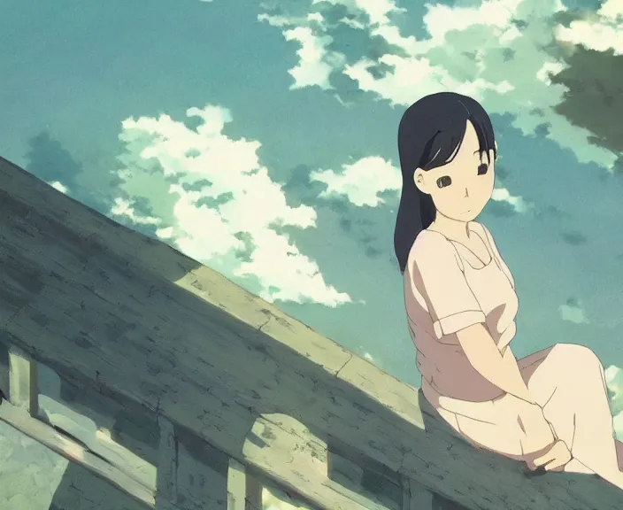 Prompt: A woman going to sleep, peaceful and serene, incredible perspective, soft lighting, anime scenery by Makoto Shinkai and studio ghibli, very detailed