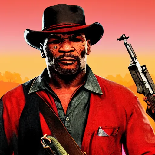 Prompt: Mike Tyson in red dead redemption 2 digital art 4K quality super realistic