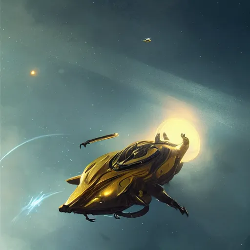 Image similar to a golden mouse flying through space, Greg rutkowski award winning illustration, digital art, fantasy concept art, 4k, trending on artstation,