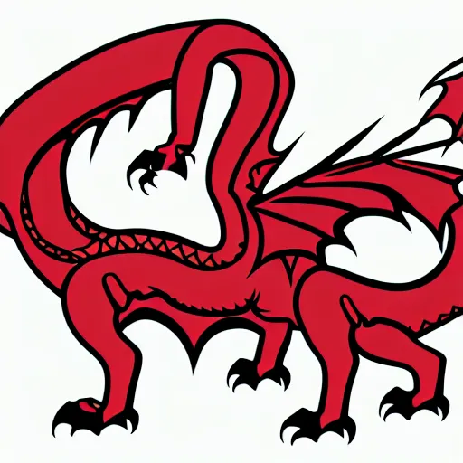 Image similar to vector art of welsh dragon and panda mixed, intercrossed, chimera, adobe illustrator