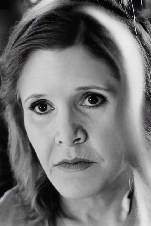 Image similar to Carrie Fisher, up close