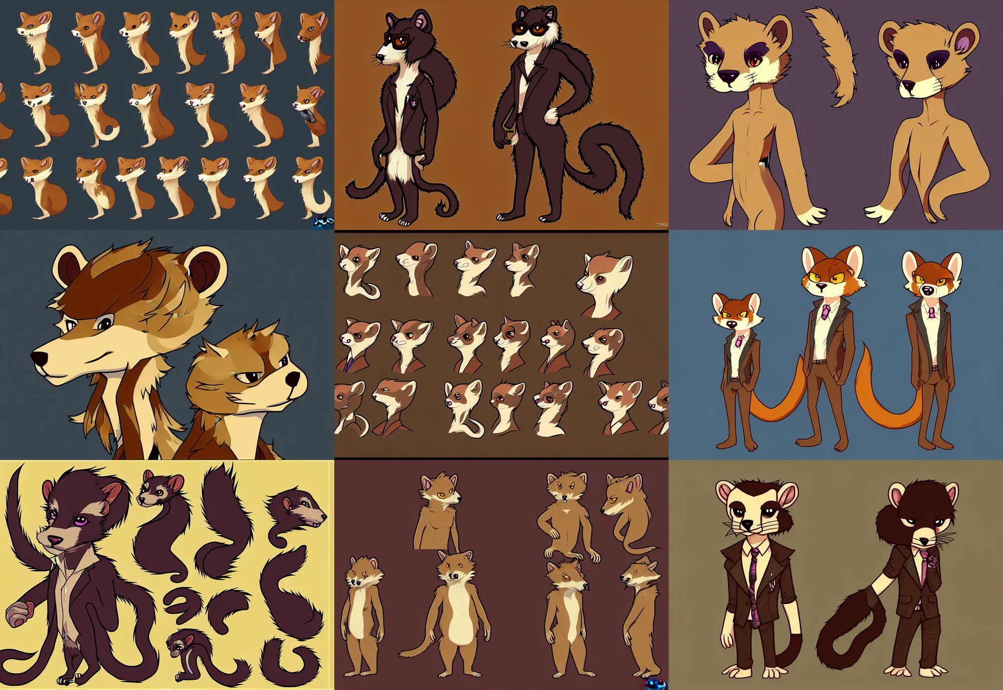 Image similar to furry - weasel - detective - fursona uhd ue 5 visual novel pc game expression art portrait sprite