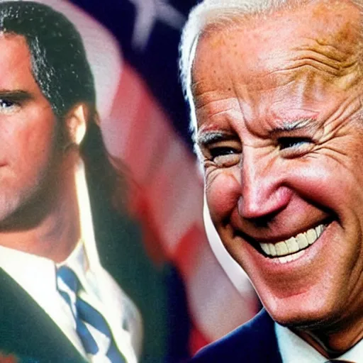 Prompt: joe biden as a 1 9 8 0 s wrestler. highly detailed. hyper real photo. 4 k.