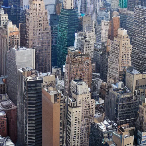 Image similar to Manhattan, but it\'s floating 10 feet above the ground