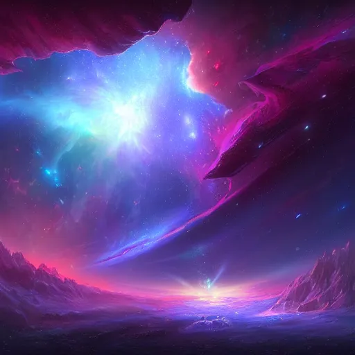 Image similar to a vast and beautiful nebula by tyler edlin