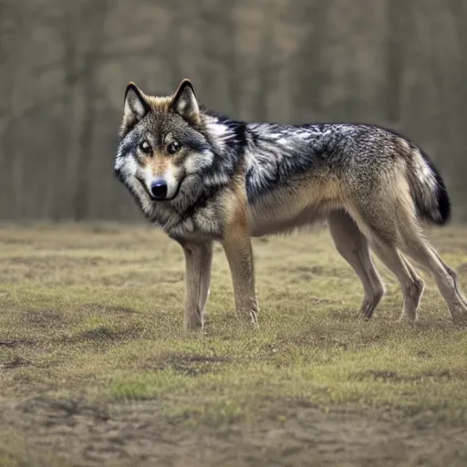 Image similar to professional photograph of a deep brown and gray wolf, high quality, hd, 8 k, 4 k, magnificent, award - winning, nature, nature photography, awe - inspiring, highly detailed, amazing