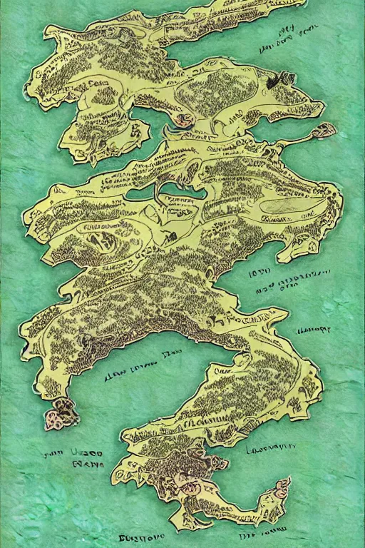 Prompt: evolution map of hobbit, line by eric - anthony johnson, sketch by jacqueline e, color by bo feng lin