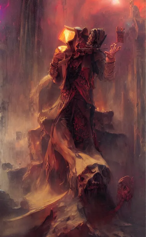 Image similar to the grime reaper holds the sands of time in his hand by adrian smith and delphin enjolras and daniel f. gerhartz