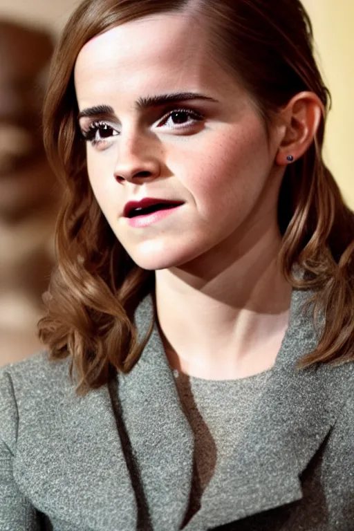 Image similar to emma watson as president, hyper realistic