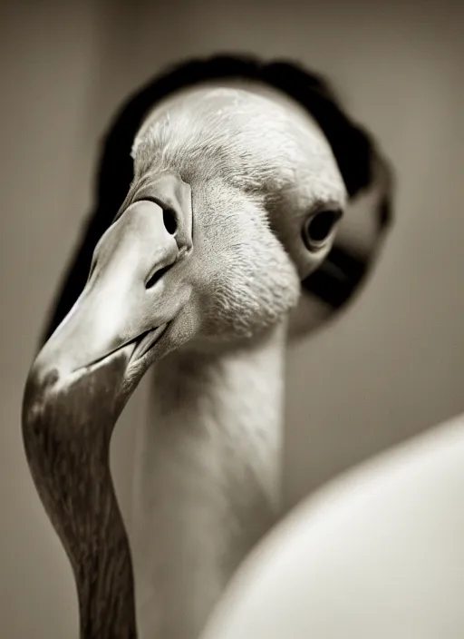 Image similar to closeup portrait of a goose lawyer in court, natural light, bloom, detailed face, magazine, press, photo, steve mccurry, david lazar, canon, nikon, focus