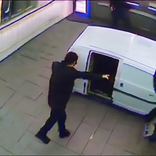 Prompt: cctv footage of robbery