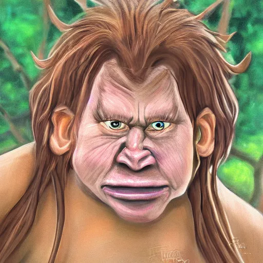 Prompt: A troll, portrait artwork by Grady Frederick , arstation,