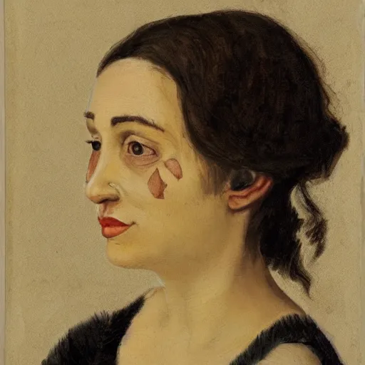 Image similar to portrait of a woman with a scar on her cheek