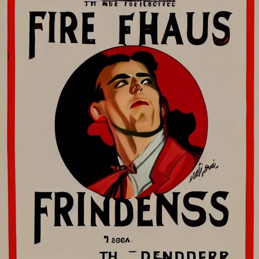 Image similar to fire flames in leyendecker style, no people