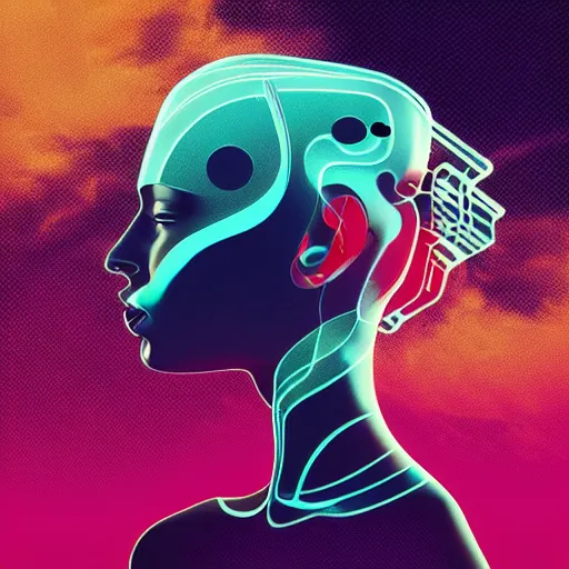 Prompt: futuristic beautiful album cover design by pi - slices and kidmograph, beautiful digital illustration