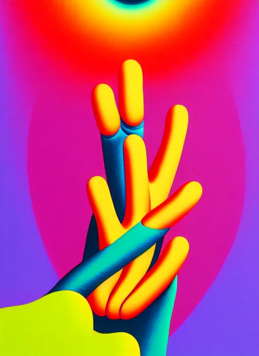 Image similar to closeup of a hand balancing shapes on a finger by shusei nagaoka, kaws, david rudnick, airbrush on canvas, pastell colours, cell shaded!!!, 8 k