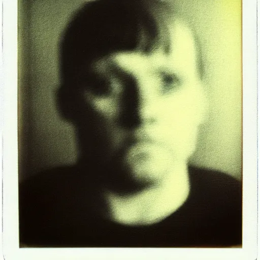 Image similar to grainy polaroid photograph of the face of a serial killer, only known evidence