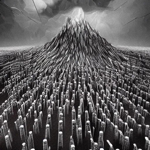 Image similar to gigantic mountain of syringes by junji ito and francis bacon, hunter s thompson feeling of grimdark, sharp focus, fiction, hyper detailed, digital art, trending in artstation, cinematic lighting, studio quality, smooth render, unreal engine 5