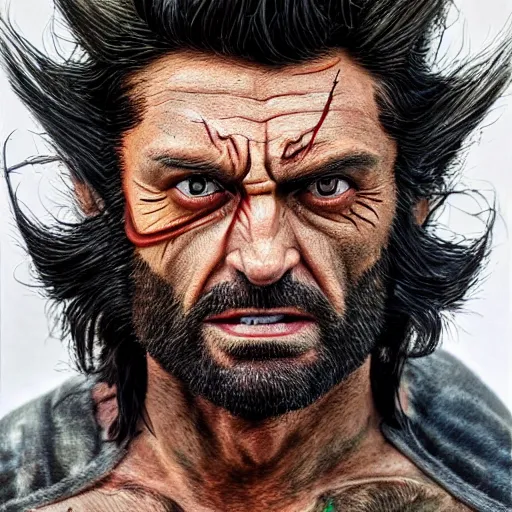 Prompt: billy butcher as wolverine, very detailed face, masterpiece portrait,