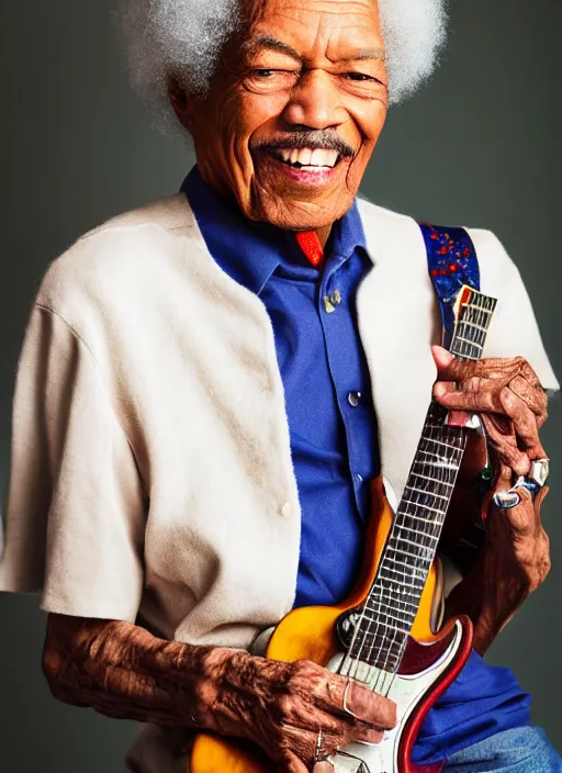 Prompt: DSLR photo portrait still of 77 year old age 77 Jimmy Hendrix at age 77!!!, 85mm f1.8