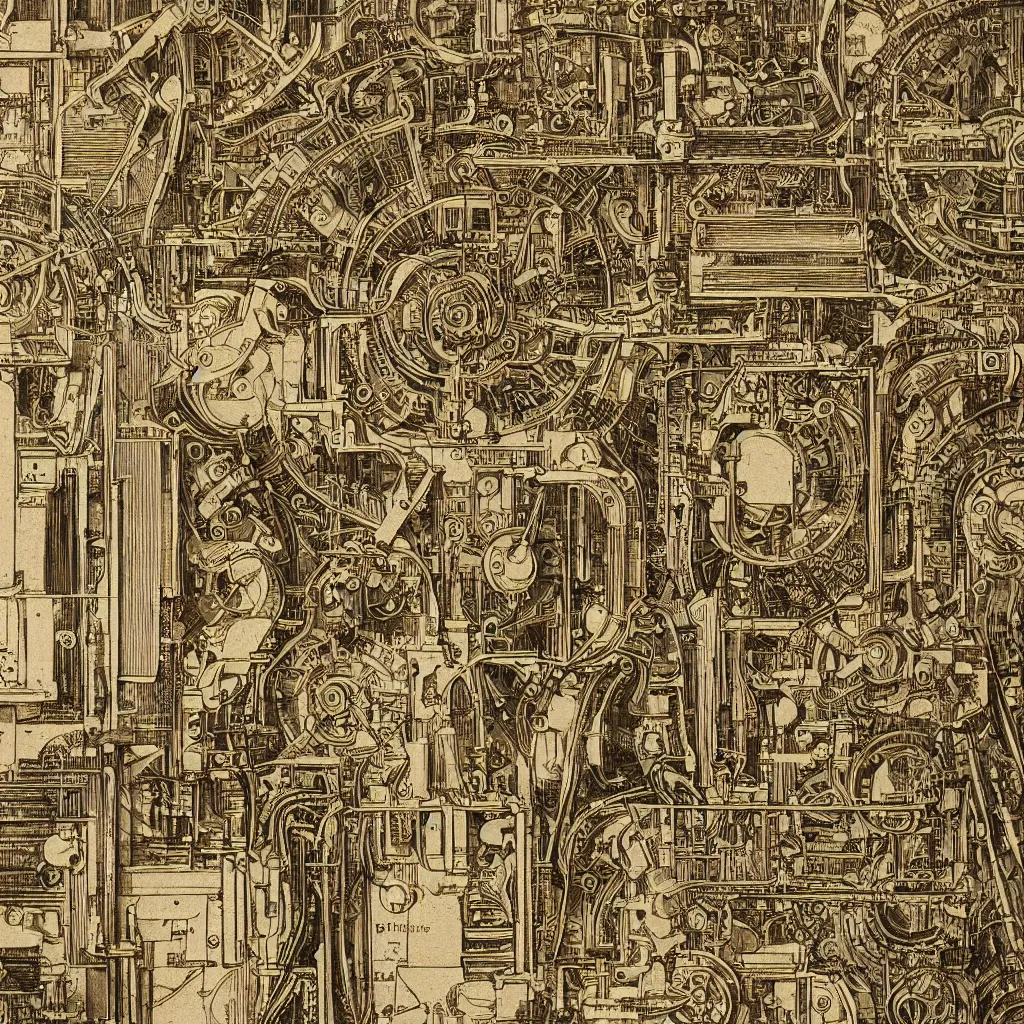 Prompt: close - up on detailed, intricate technical drawings from 1 8 4 0 for a mechanical display attachment to babbage's difference engine, showing a screen playing tetris