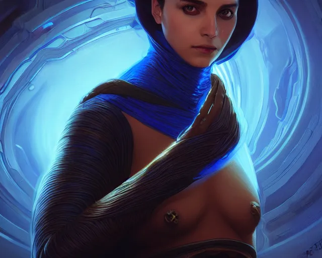 Prompt: photography of alia atreides of the knife, completely blue glowing eyes, deep focus, dune, science fiction, intricate, elegant, highly detailed, digital painting, artstation, concept art, matte, sharp focus, illustration, hearthstone, art by artgerm and greg rutkowski and alphonse mucha