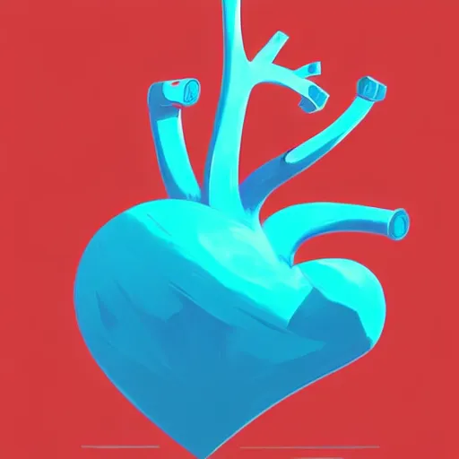 Image similar to a stylized minimalist heart icon by cory loftis, by jesper ejsing, by rhads, by makoto shinkai and lois van baarle and ilya kuvshinov and rossdraws, behance, global illumination