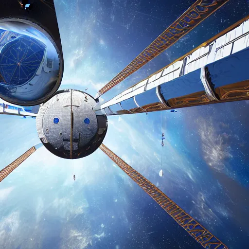 Image similar to the space elevator, cosmos exploration, realistic photo, 4 k, architecture, autocad, visualisation, photo by nasa