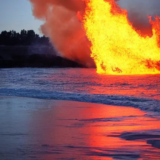 Image similar to fire, shore, water, des mo nevde 5 5 mm