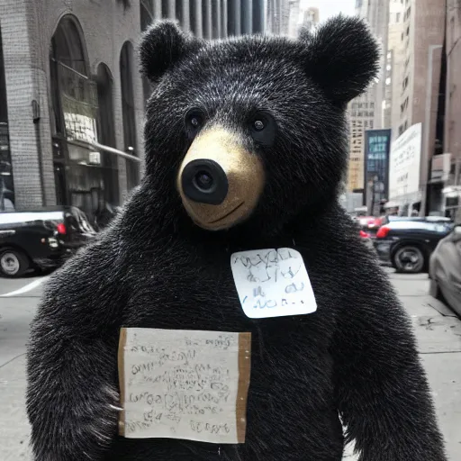 Prompt: “ a Jewish bear in New York City”