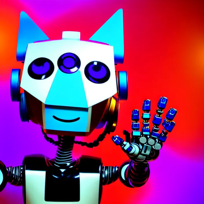 Prompt: a robot fursuiter generating beautiful music, colorful, vivid, abstract