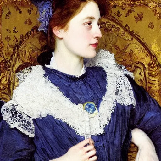 Image similar to by millais, painting of victorian yaiko, 8 k, highly detailed,