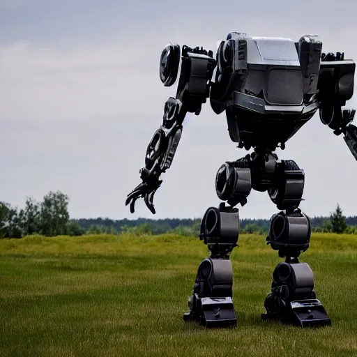 Image similar to Photograph from the 2022 field test of the United State’s humanoid battle mech prototype