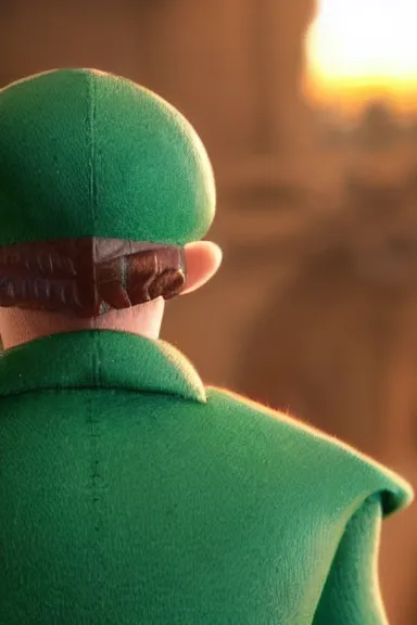 Image similar to very very intricate photorealistic photo of a realistic human version of luigi wearing his hat in an episode of game of thrones, photo is in focus with detailed atmospheric lighting, award - winning details