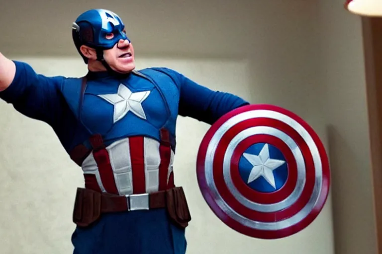 Image similar to danny devito as captain america