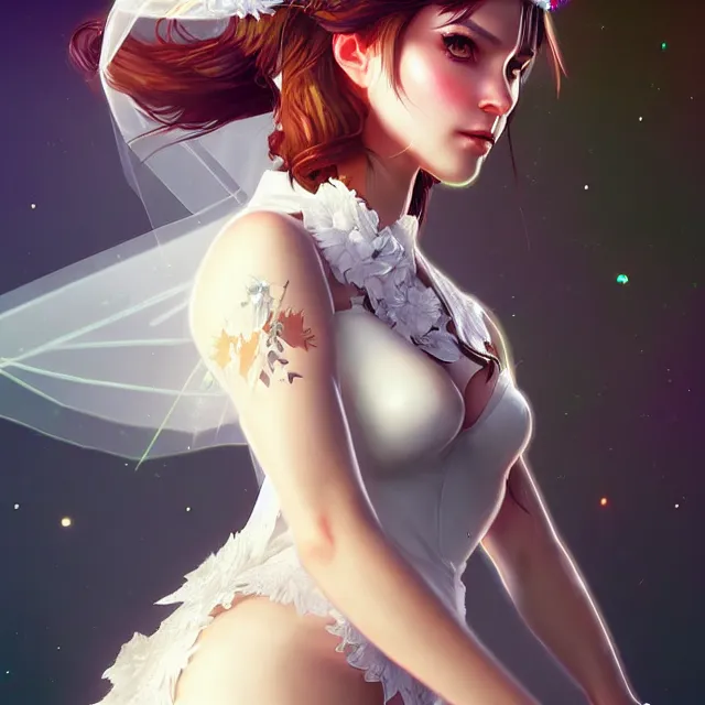 Image similar to epic professional digital art of 👰 🏇 ❌ 🍃, best on artstation, cgsociety, wlop, Behance, pixiv, cosmic, epic, stunning, gorgeous, much detail, much wow, masterpiece